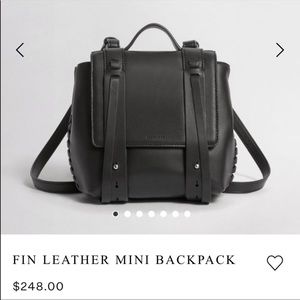 All Saints Fin Leather Backpack - Black